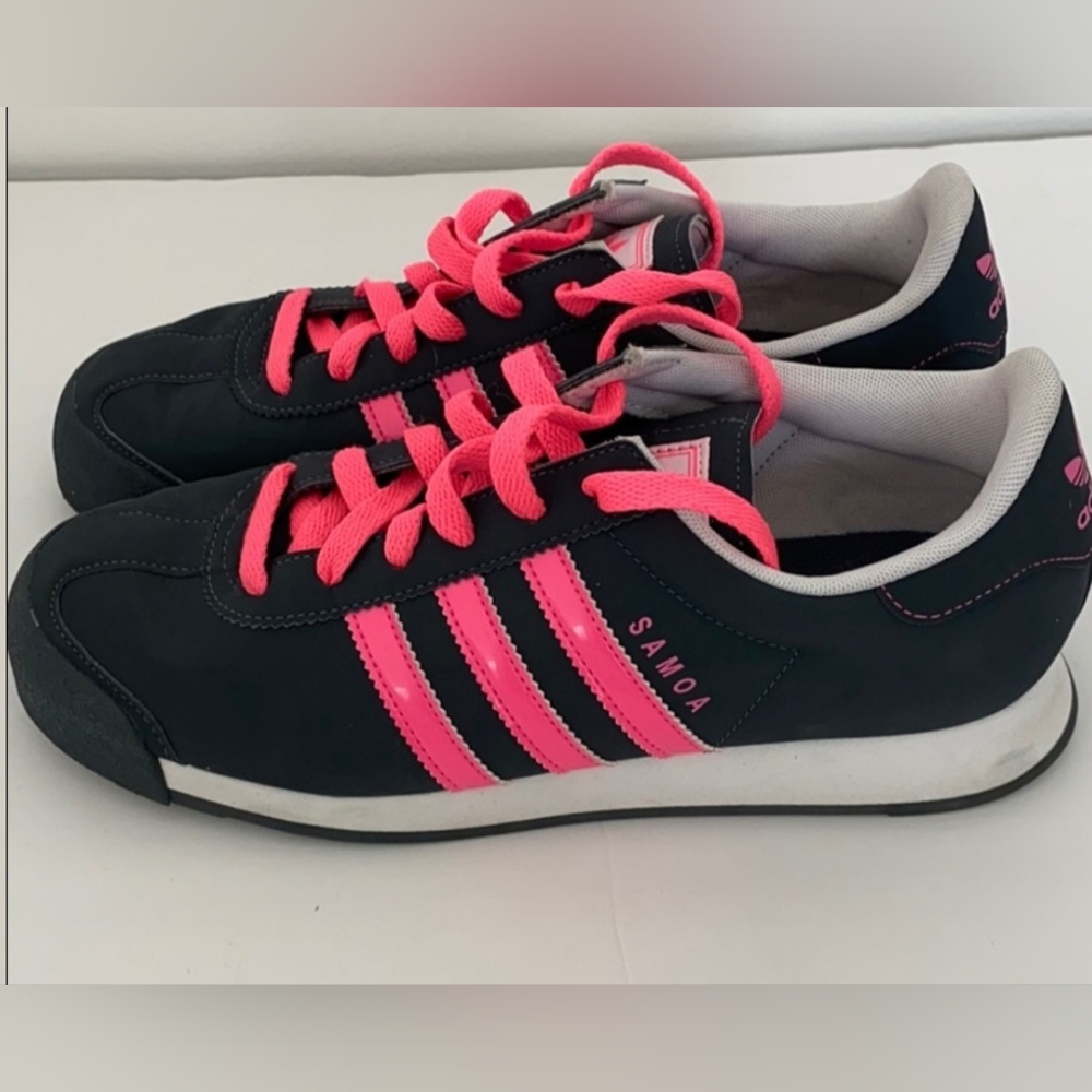 Adidas Samoa Athletic Shoes Gray/Pink Sz 6.5